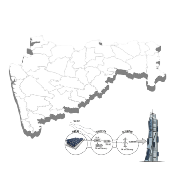 Maharashtra map highlighting Shravan Electricals' project locations