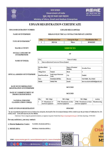 Udyam Registration Certificate